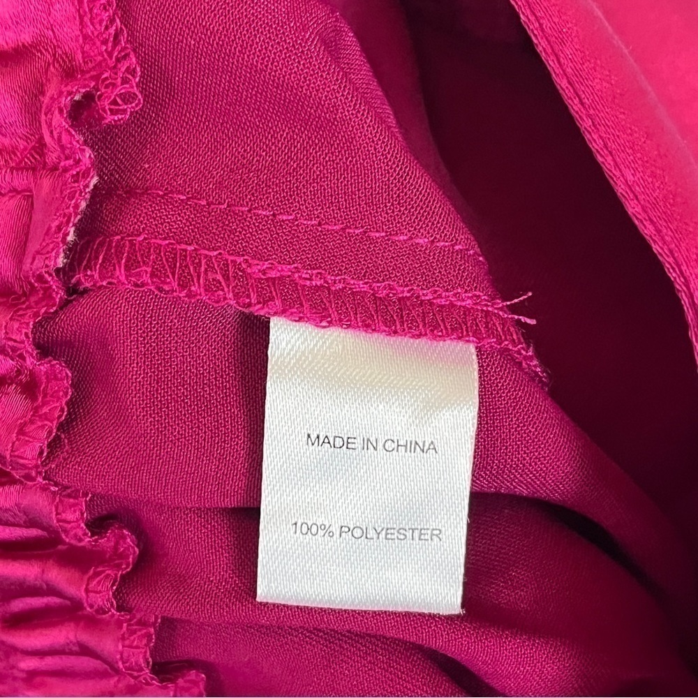 Anthropology Drew Eva Silky Wide Leg Pant. Fuchsia Pink Berry. Small #397 NWT - Picture 8 of 8